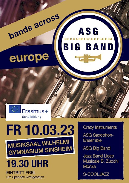 Plakat für das Konzert der Big Band am 10.03.2023